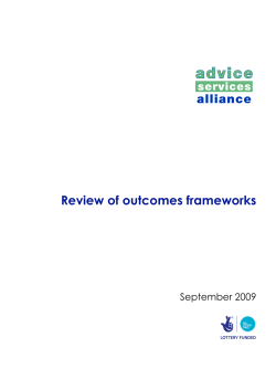 Review of outcomes frameworks