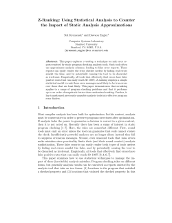 Z-Ranking: Using Statistical Analysis to Counter the Impact of Static