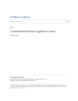 Constitutional Versus Legislative Courts