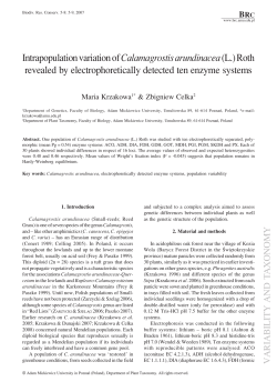 Intrapopulation variation of Calamagrostis arundinacea(L.) Roth