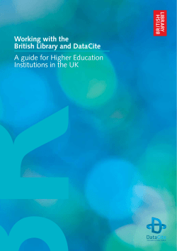 Working with the British Library and DataCite A guide for Higher