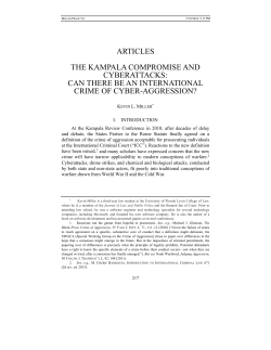 ARTICLES THE KAMPALA COMPROMISE AND CYBERATTACKS