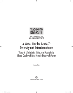 A Model Unit for Grade 7: Diversity and Interdependence