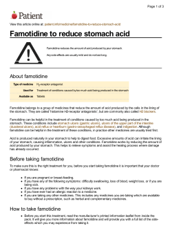 Famotidine to reduce stomach acid
