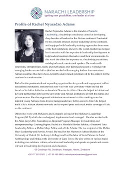 Rachel Nyaradzo Adams Full bio