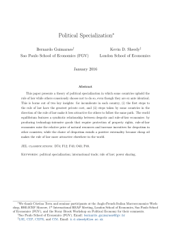 Political Specialization - Society for Economic Dynamics
