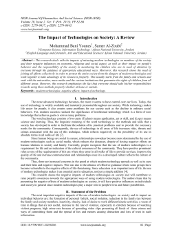 The Impact of Technologies on Society: A Review