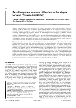 Sex divergence in space utilisation in the steppe tortoise (Testudo