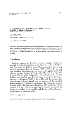 AN EXAMPLE OF A DOMINANCE APPROACH TO RATIONAL