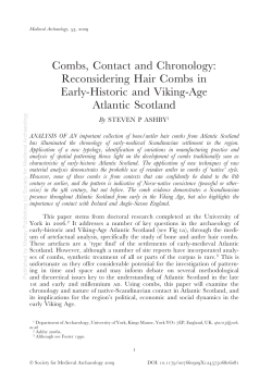 Combs, Contact and Chronology: Reconsidering