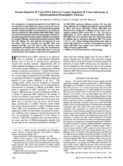 Serum Hepatitis B Virus DNA Detects Cryptic