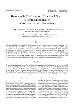 Hemoglobin C in Newborn Sheep and Goats : A Possible