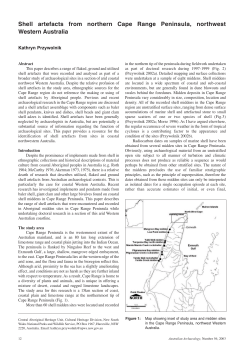 2003: Shell artefacts from northern Cape Range Peninsula