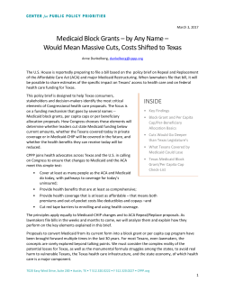 Medicaid Block Grants &ndash; by Any Name &ndash; Would Mean Massive Cuts