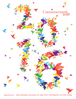 Commencement 2016 - Macaulay Honors College