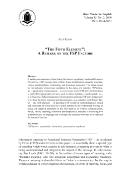 Brno Studies in English Volume 35, No. 2, 2009 ISSN 0524