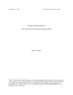 GLOBAL CARTELS REDUX: The Amino Acid Lysine