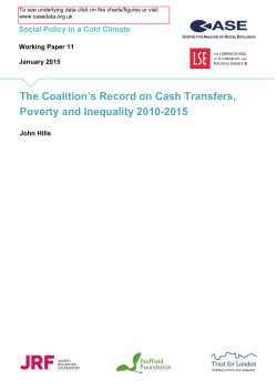 The Coalition`s Record on Cash Transfers, Poverty - STICERD