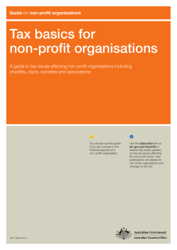 Tax basics for non‑profit organisations