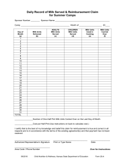 KANSAS SCHOOL FOOD SERVICE DAILY RECORD - KN