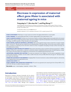 Decrease in expression of maternal effect gene Mater is associated