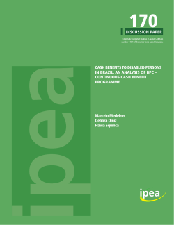 CONTINUOUS CASH BENEFIT PROGRAMME Marcelo