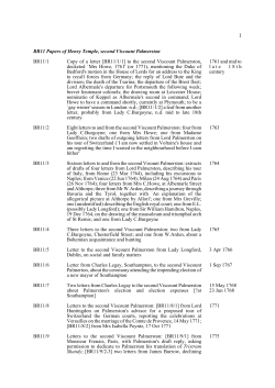 BR11 Papers of Henry Temple, second Viscount Palmerston BR11/1