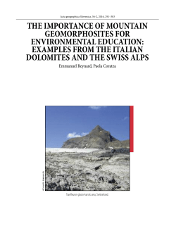 the importance of mountain geomorphosites for environmental