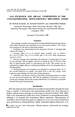 gas exchange and air-sac composition in the unanaesthetized