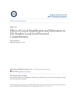 Effects of Lexical Simplification and Elaboration on ESL Readers