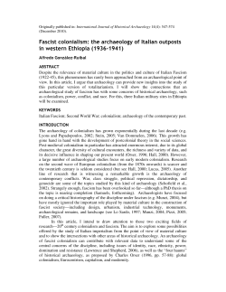 Fascist colonialism: the archaeology of Italian outposts in western