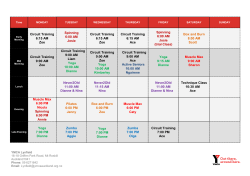Circuit Training 6:15 AM Zoe Spinning 6:00 AM Josie Circuit