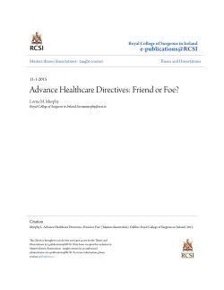 Advance Healthcare Directives: Friend or Foe? - e