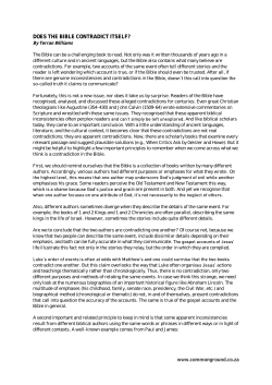 DOES THE BIBLE CONTRADICT ITSELF?