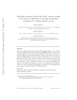 Molecular dynamics beyonds the limits: massive scaling on 72 racks