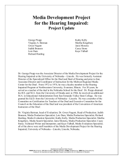 media development project for the hearing impaired: project update