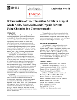 Determination of Trace Transition Metals in Reagent Grade Acids
