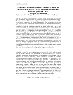 Comparative Analysis of Plyometric Training Program and Dynamic