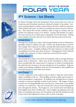 IPY Science - Ice Sheets