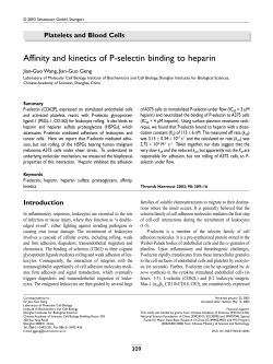Affinity and kinetics of P-selectin binding to heparin