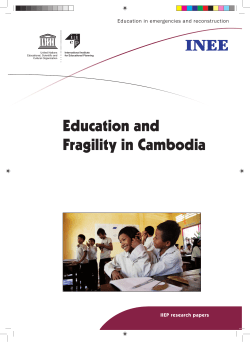 Education and fragility in Cambodia - INEE Toolkit - Inter