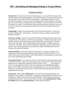 Feelings Activities - TIPS For Great Kids!