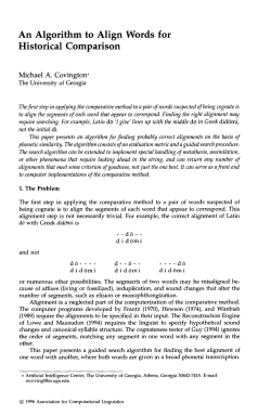 An Algorithm to Align Words for Historical Comparison