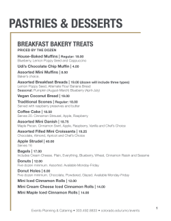 BREAKFAST BAKERY TREATS