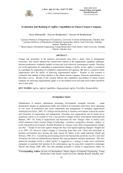 Evaluation and Ranking of Agility Capabilities in Ghaen Cement