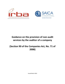Guidance on the provision of non-audit services by the