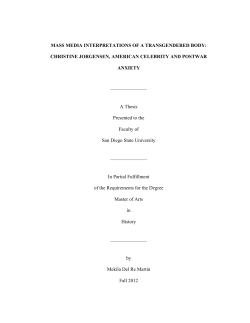 MASS MEDIA INTERPRETATIONS OF A TRANSGENDERED BODY