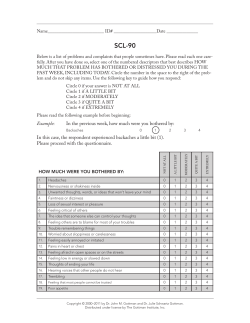 SCL 90 Form