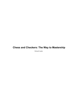 Chess and Checkers: The Way to Mastership