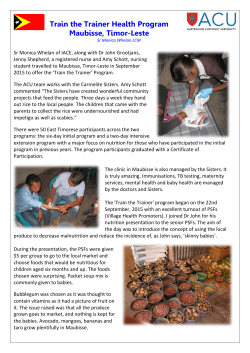 Train the Trainer Health Program Maubisse, Timor-Leste